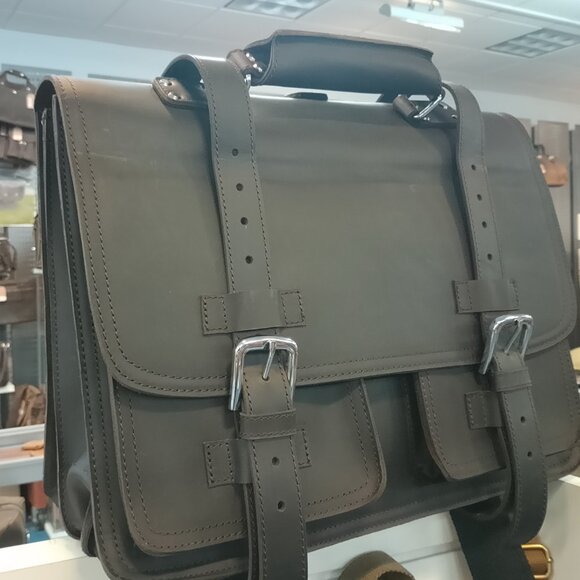 17" Classic Full Leather Briefcase Backpack L01DKDS